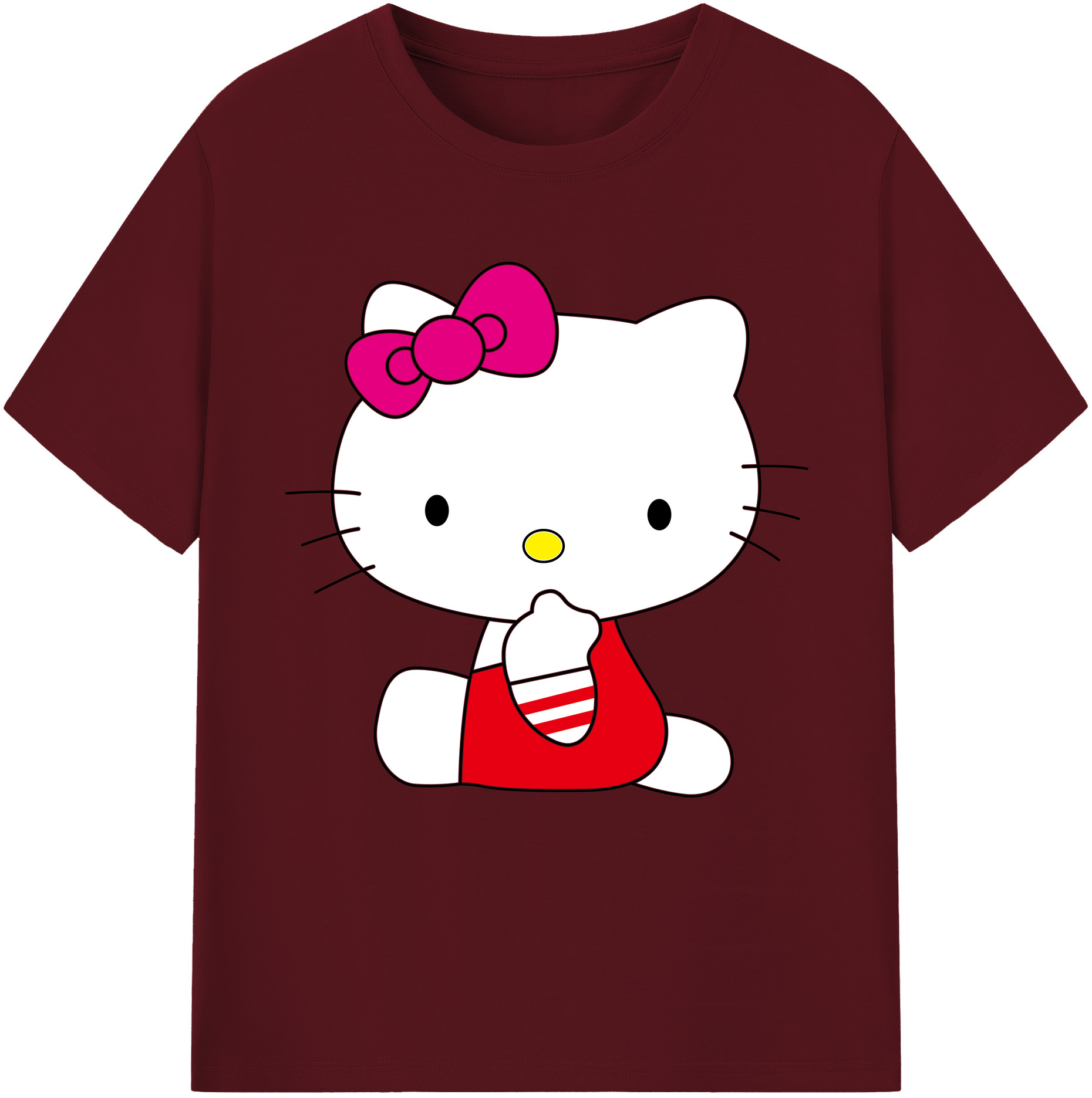 （画像用） Hello Kitty ハローキティ 綿100％半袖Tシャツ（フロントプリント）